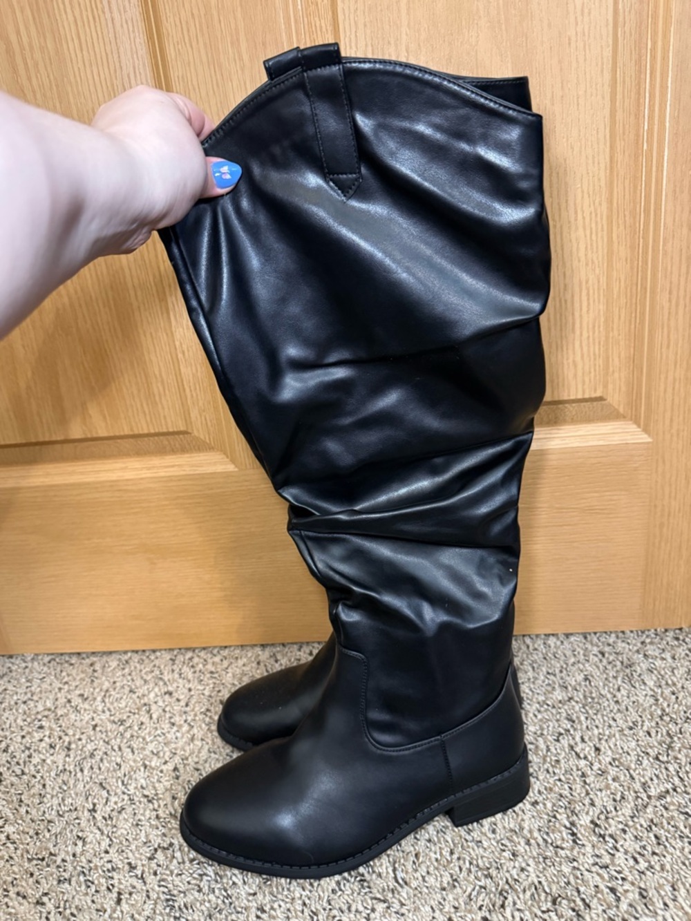 Women’s Black Over-the-Knee Faux Leather Boots